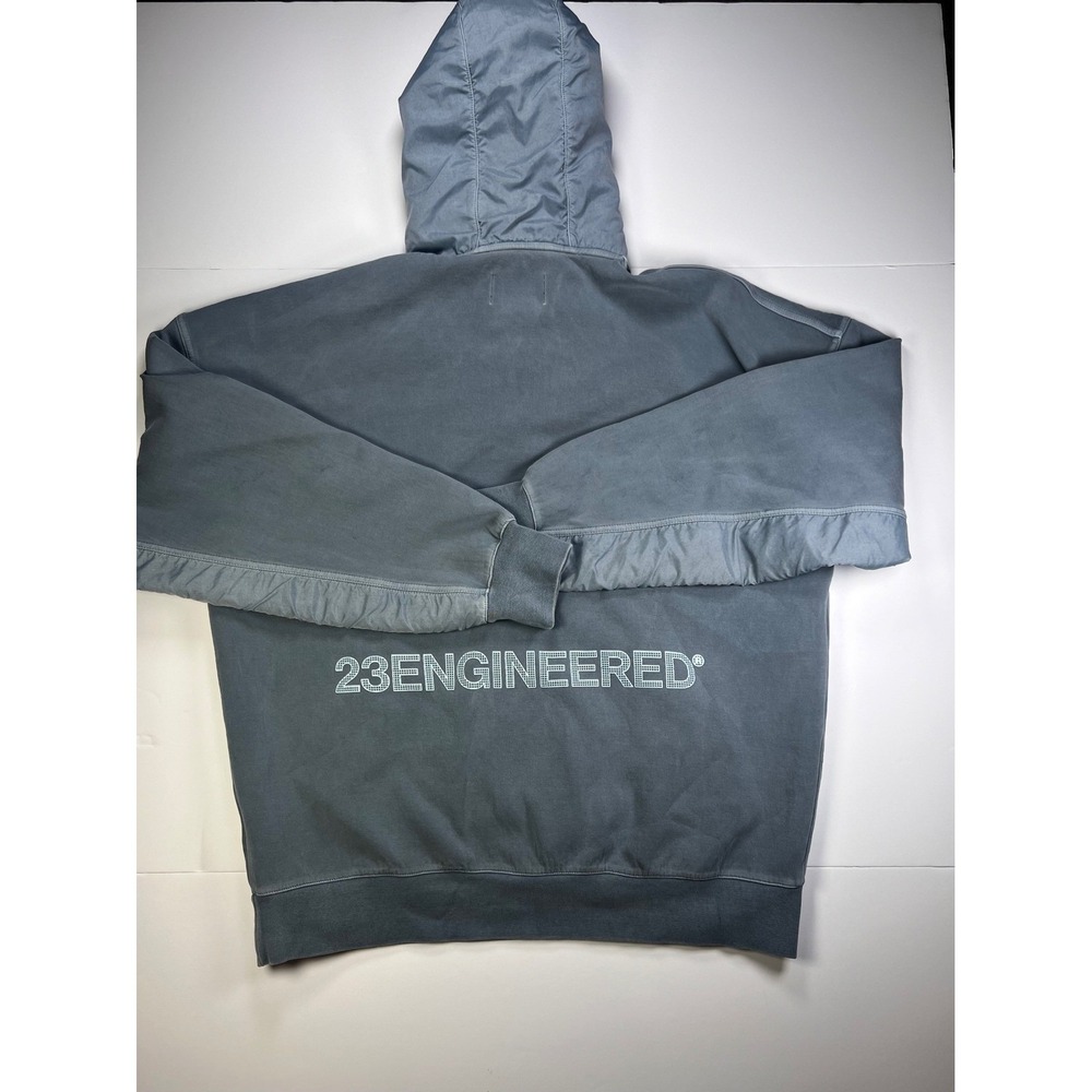 Jordan 23 Engineered Hoodie Mens Large Blue Grey 1/4 Zip Mixed Media Pullover - Picture 5 of 6